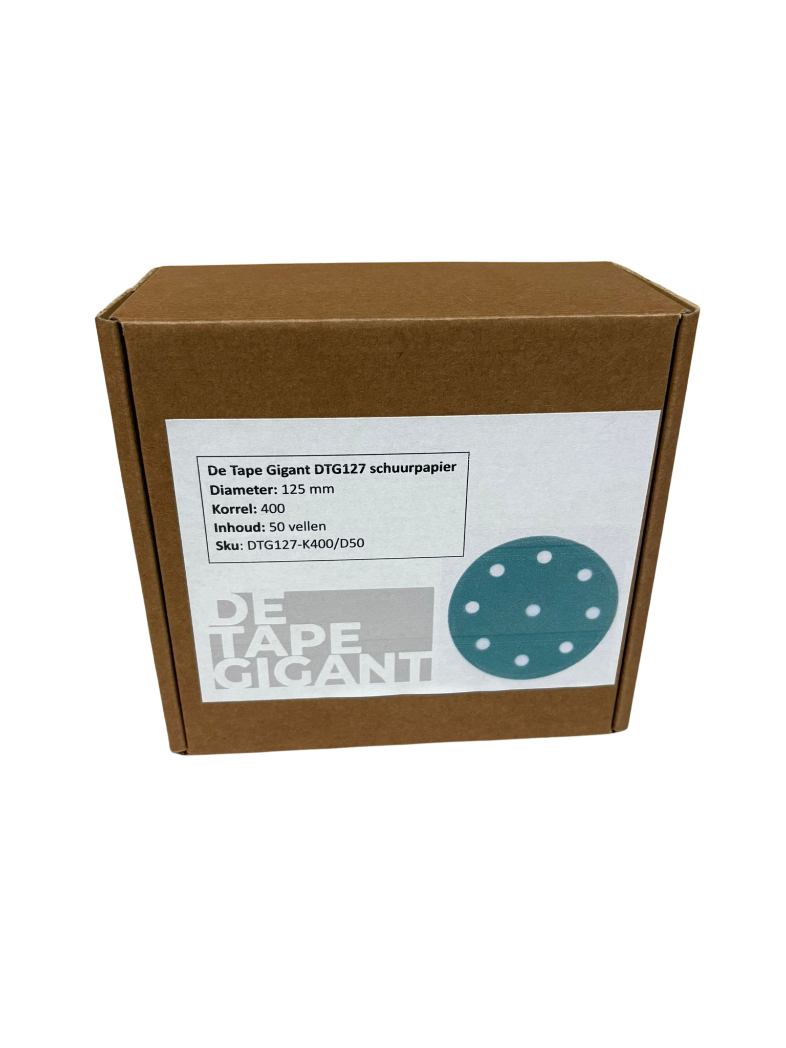 De Tape Gigant MB127 schuurschijf 125mm diversen korrels  met 9 stofgaten  ( 50 vellen) voor Festool 125mm.